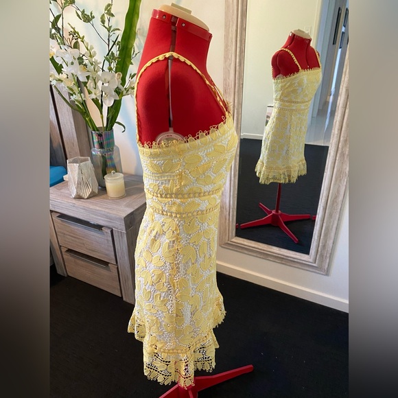 Size 10  - Forever New soft yellow embroidered summer dress - Picture 4 of 12